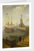A Spanish three-decker at anchor off Naples by Abraham Willaerts