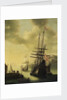Dutch men-of-war in harbour by J. Browne