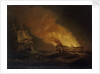Loss of the East Indiaman 'Kent': the burning hulk, 1 March 1825 by Thomas Luny