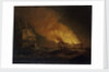 Loss of the East Indiaman 'Kent': the burning hulk, 1 March 1825 by Thomas Luny