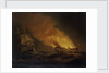 Loss of the East Indiaman 'Kent': the burning hulk, 1 March 1825 by Thomas Luny