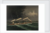 The coolie ships 'Mersey' (1894) and 'Volga II' (1892) in a gale by Chinese School