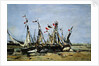 Trouville, awaiting the tide by Eugene Louis Boudin