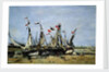 Trouville, awaiting the tide by Eugene Louis Boudin