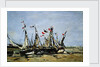 Trouville, awaiting the tide by Eugene Louis Boudin