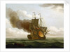 The Luxborough galley on fire, 25 June 1727 by John Cleveley
