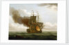 The Luxborough galley on fire, 25 June 1727 by John Cleveley