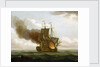 The Luxborough galley on fire, 25 June 1727 by John Cleveley