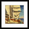 Mending sails on the deck of the 'Birkdale' by John Everett