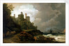 A fishing boat brought ashore near Conway Castle by Philippe-Jacques de Loutherbourg