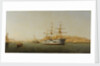 HMS 'Alexandra' leaving Malta by G. Gianni