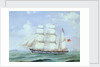 The barque 'Antagonist' entering the Elbe by Heinrich Andreas Saphus Petersen