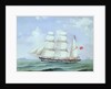 The barque 'Antagonist' entering the Elbe by Heinrich Andreas Saphus Petersen