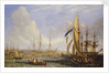 Scene in Plymouth sound in August 1815 by John James Chalon