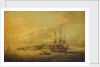 The East Indiaman 'Hindustan' at anchor by Thomas Luny