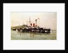 HMS 'Howe' being towed into Emsenanda de la Malata by HMS 'Seahorse' with salvage steamers alongside by A. Sanz