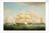 The East Indiamen 'Minerva', 'Scaleby Castle' and 'Charles Grant' by Thomas Whitcombe