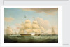 The East Indiamen 'Minerva', 'Scaleby Castle' and 'Charles Grant' by Thomas Whitcombe