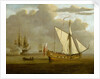 The English yacht 'Portsmouth' at anchor by Willem van de Velde the Elder