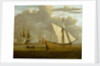 The English yacht 'Portsmouth' at anchor by Willem van de Velde the Elder
