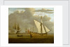The English yacht 'Portsmouth' at anchor by Willem van de Velde the Elder