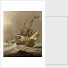 HMS 'Resolution' in a gale by Willem Van de Velde the Younger