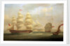 The East Indiaman 'Roxburgh Castle' with the ship 'Sir Edward Paget' off Dover by William John Huggins