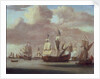 Calm: HMS 'Royal James', a royal yacht and other shipping by Willem van de Velde the Elder