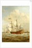HMS 'Saint Andrew' at Sea in a moderate breeze by Willem Van de Velde the Younger