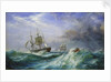 Man overboard: Rescue launch from HMS 'St Jean d'Acre' by Oswald Walter Brierly