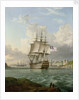 HMS 'Britannia' leaving a Mediterranean harbour by Robert Strickland Thomas
