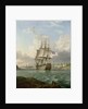 HMS 'Britannia' leaving a Mediterranean harbour by Robert Strickland Thomas
