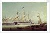 HMS 'Britannia' entering Portsmouth harbour by Robert Strickland Thomas