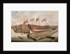 HMS 'Buckingham' on the stocks at Deptford by John Cleveley
