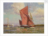 The Medway sailing barge 'Cerf' on the River Crouch, Essex by Cornelius Wagner