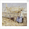 The boat builder's yard, Cancale, Brittany by Henry Herbert La Thangue