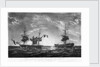 Situation of the Honble East India Compys Ship Warren Hastings...and the French Frigate La Piemontaise.. on June 21st, 1806... after the Action by Thomas Whitcombe; Joseph Jeakes