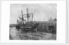 Stern quater view of copper ship and others aground at low tide by unknown