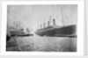 Passenger liner 'Titanic' (Br, 1912) Oceanic Steam Nav Co Ltd, (Ismay Imrie & Co Ltd, managers) (White Star Line): at Belfast with the 'Olympic'; bow just out of picture by unknown