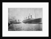Passenger liner 'Titanic' (Br, 1912) Oceanic Steam Nav Co Ltd, (Ismay Imrie & Co Ltd, managers) (White Star Line): at Belfast with the 'Olympic'; bow just out of picture by unknown