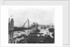 Japanese battleship HIJMS 'Shikishima' (1898) being launched from Thames Iron Works in 1898 by unknown