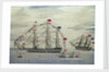 A warship at anchor by Charles Weeden