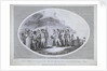 Lieut. Bligh and his Crew of the ship Bounty hospitably received by the Governor of Timor by Charles Benazech [artist]; William Bromley; W & J Stratford [publisher]