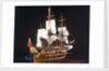 HM bark 'Endeavour', starboard stern quarter, revealing hull inside by Robert A. Lightley