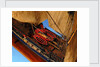 Ship of 38 guns, deck detail with ship's boats by unknown