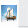 Skeleton model, royal yacht, port broadside by unknown