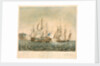 The Cumberland Merchant Ship engaging 4 French Lugger Privateers off Folkestone, on 13th Jany 1811 by George Ballisat
