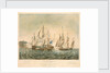 The Cumberland Merchant Ship engaging 4 French Lugger Privateers off Folkestone, on 13th Jany 1811 by George Ballisat