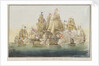 H.M.Ships 'Victory' and 'Temeraire', in the Battle of Trafalgar at half past Noon by A. Masson