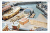 Topographic model, Royal Dockyards at Sheerness, detail showing HMS 'Squirrel' in dry dock by George Stockwell